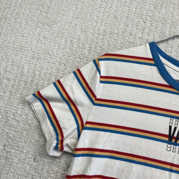 Vans Womens Colorful Striped Short Sleeve Cropped T-Shirt Size L Retro Skater - Picture 3 of 15